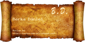 Berka Dániel névjegykártya